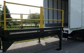 Yellow and black heavy equipment ramps